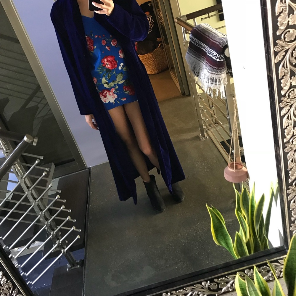 VINTAGE Royal velvet floor length overcoat